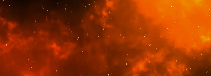 Hot fire ashes